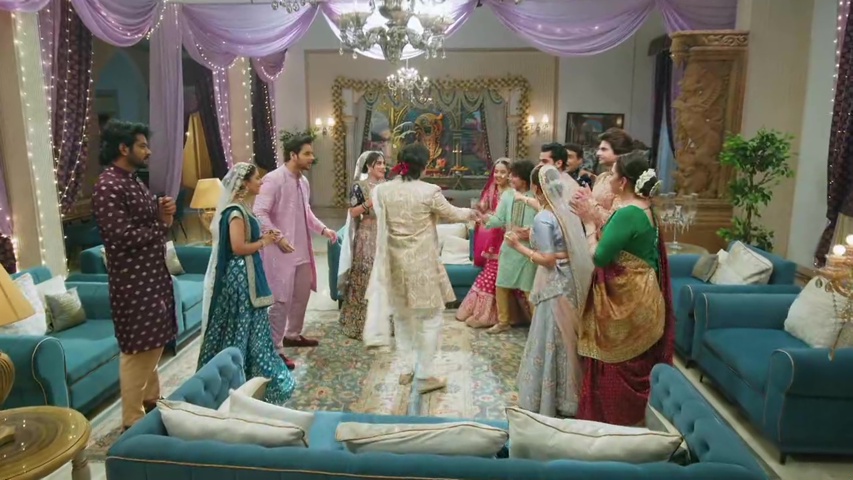 Aryan and Mahi laughing during their post-wedding game