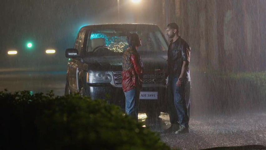 Bhavya and Rishank arguing in the rain