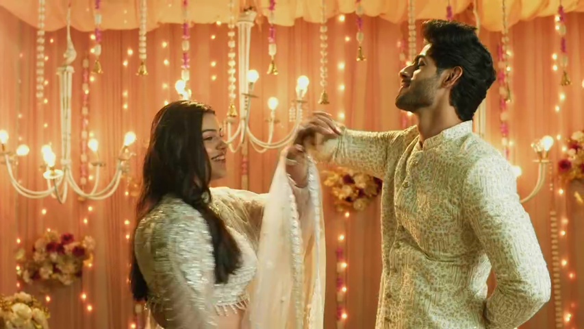 Krish’s fiancée scolding the DJ while Krish joins her for the dance, showcasing the lively engagement scene