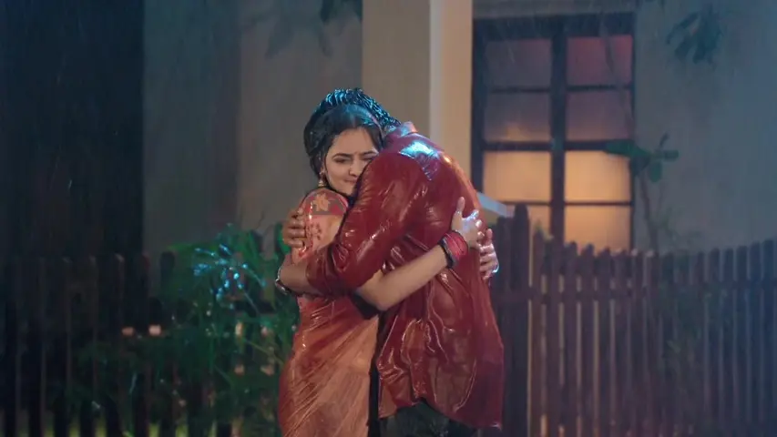 Sachin and Sayali hugging, showing their emotional connection