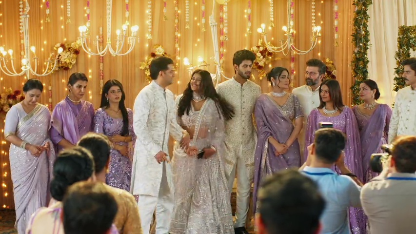 Tanya and Krish smiling during their engagement photo session